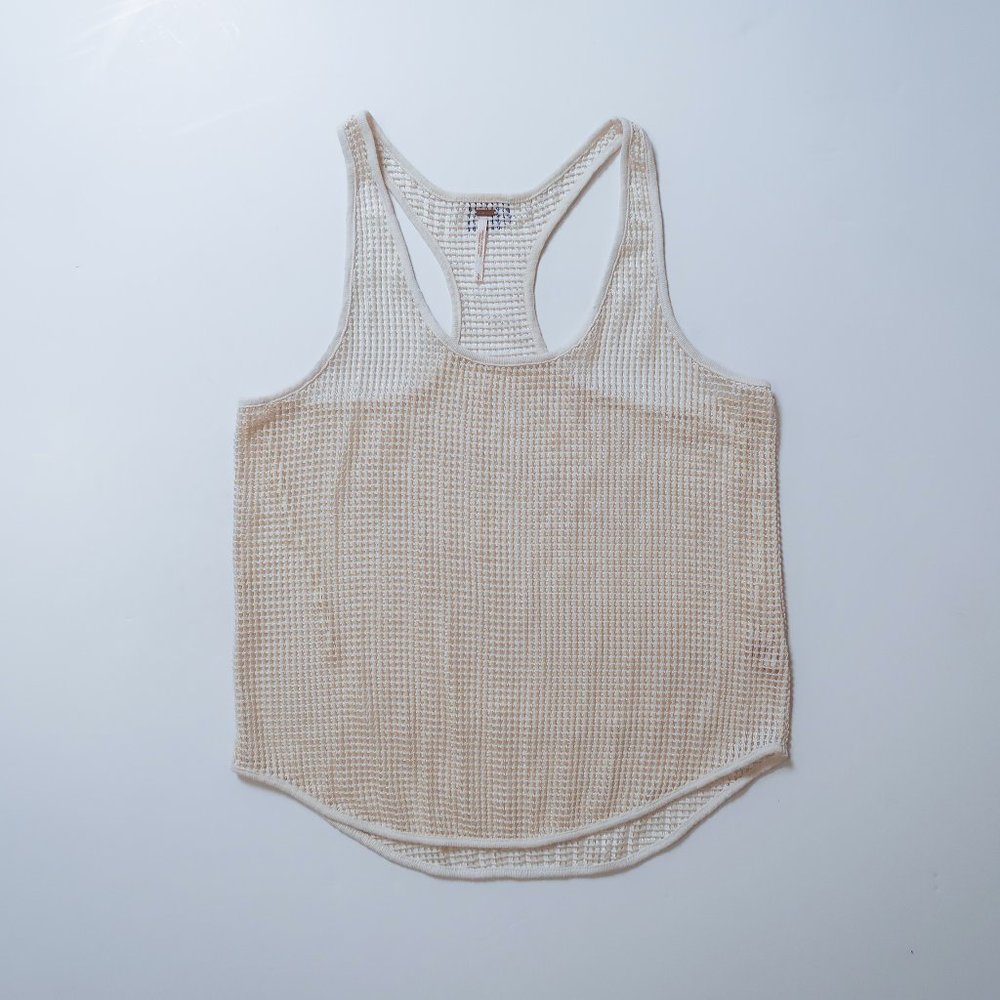 Free People mesh racer back tank top sz. Small